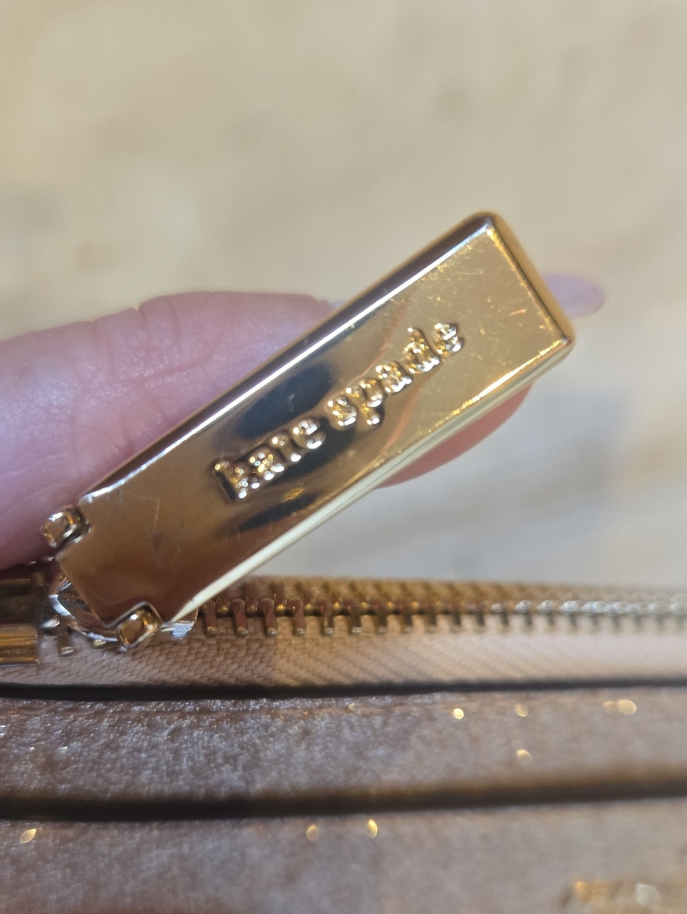 Kate Spade New York Gold Glitter Slim Wallet - Picture 3 of 10